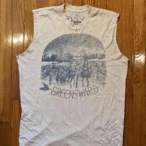 Barking Irons New York Vintage Sleeveless T-Shirt w/ Men's Size Large Cream